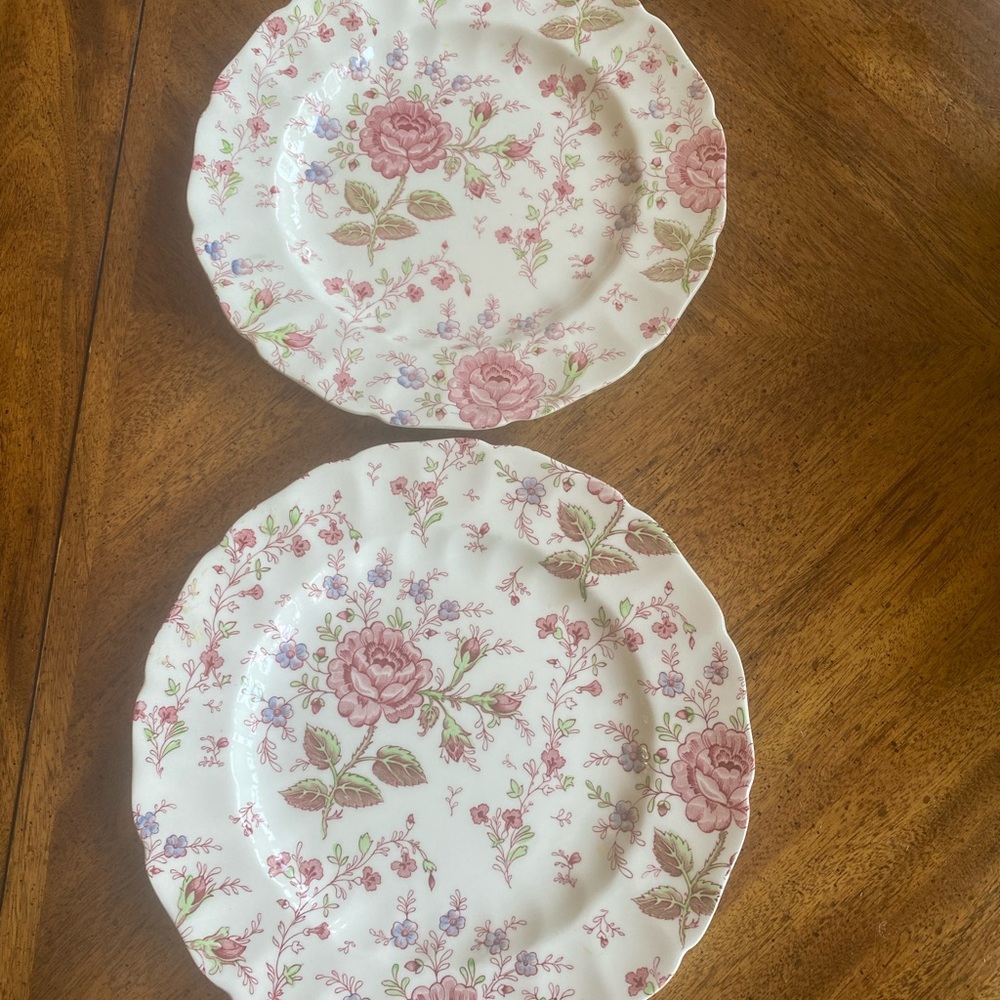 2 Johnson Brothers Rose Chintz Dinner Plates